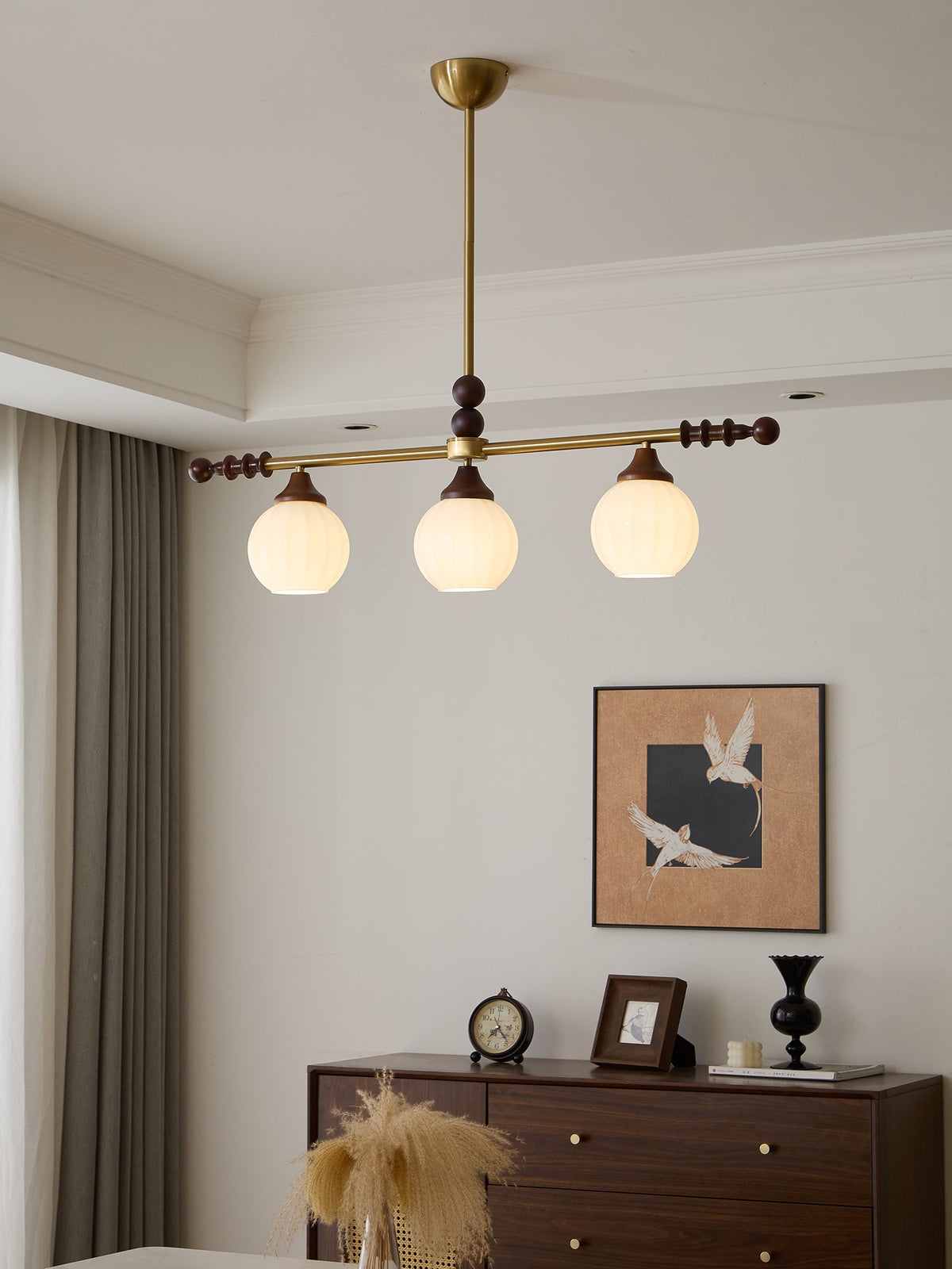 Codoriel lampada a sospensione in legno e vetro con Design Tradizionale