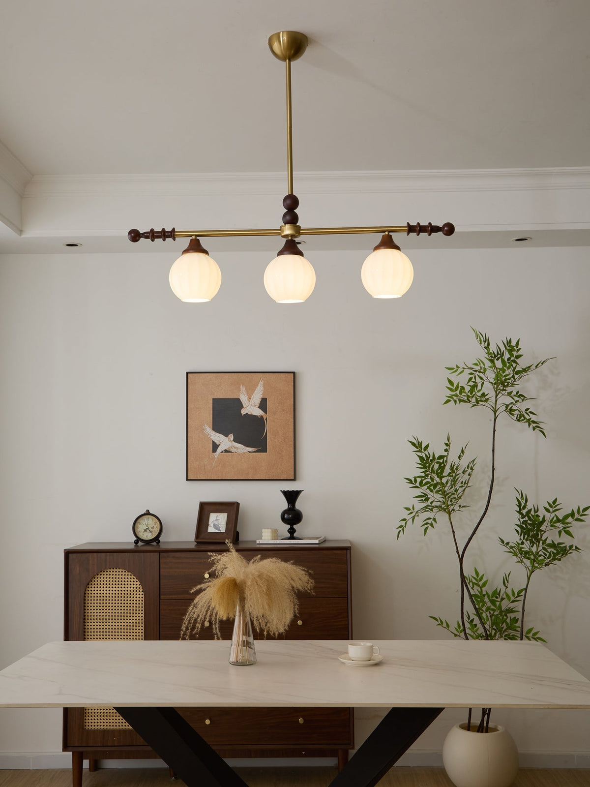 Codoriel lampada a sospensione in legno e vetro con Design Tradizionale