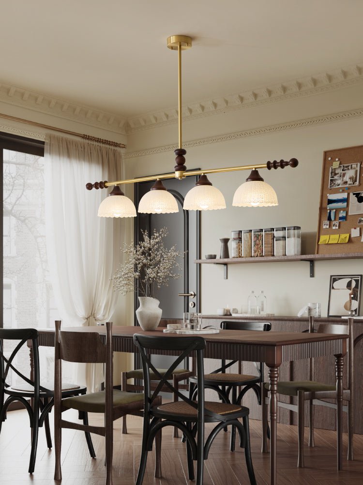 Codoriel lampada a sospensione in legno e vetro con Design Tradizionale