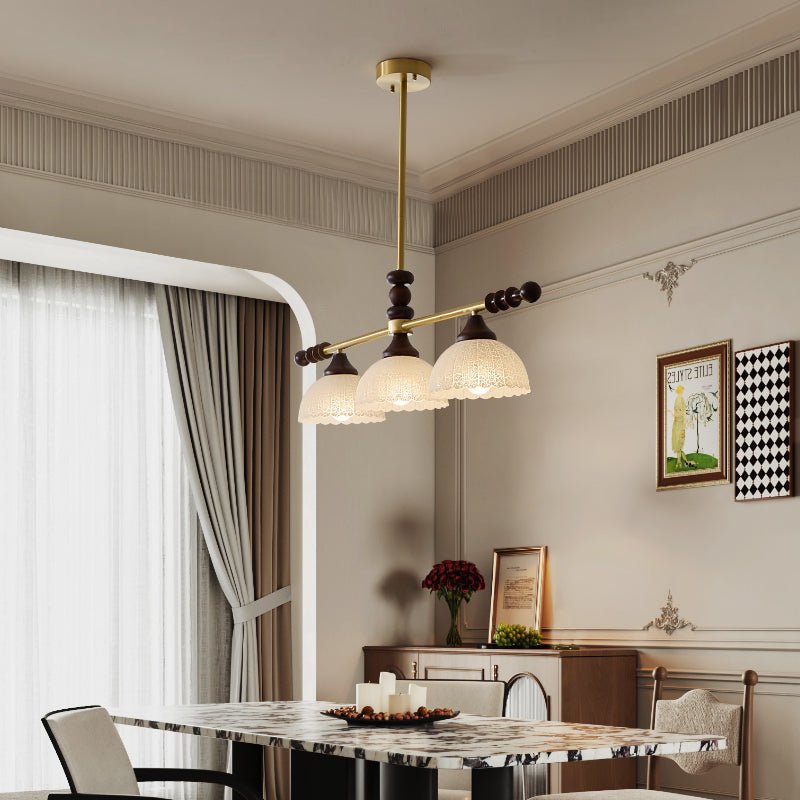 Codoriel lampada a sospensione in legno e vetro con Design Tradizionale
