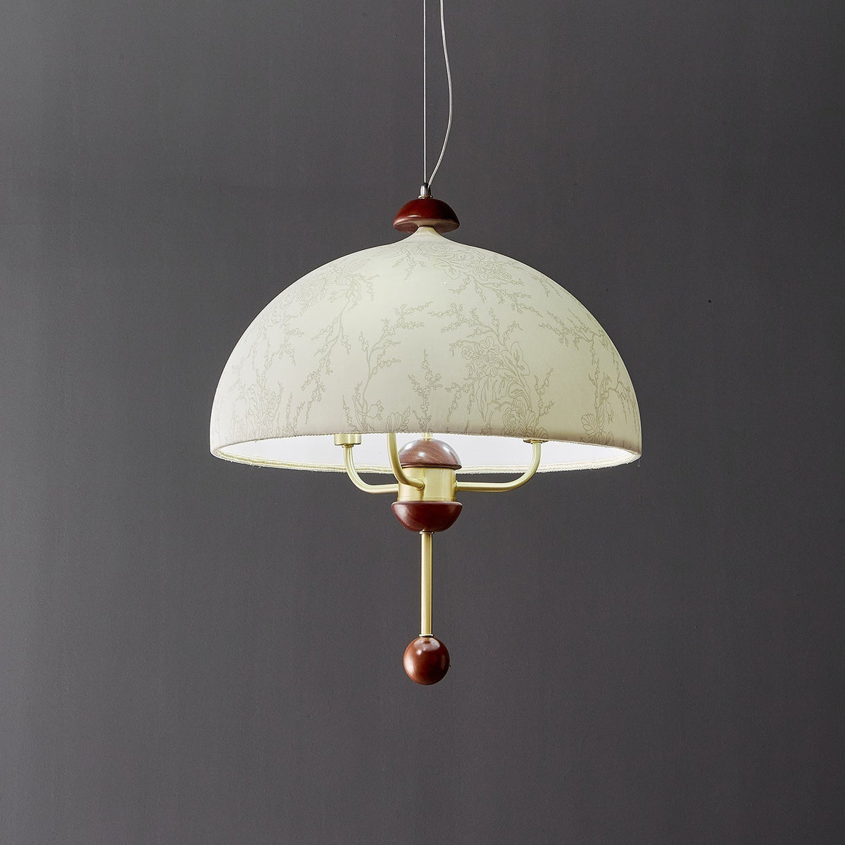 Varaeia Eleganza vintage in tessuto e legno lampada a sospensione