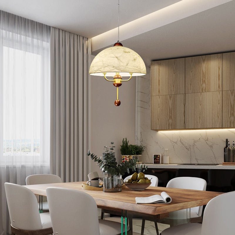 Varaeia Eleganza vintage in tessuto e legno lampada a sospensione