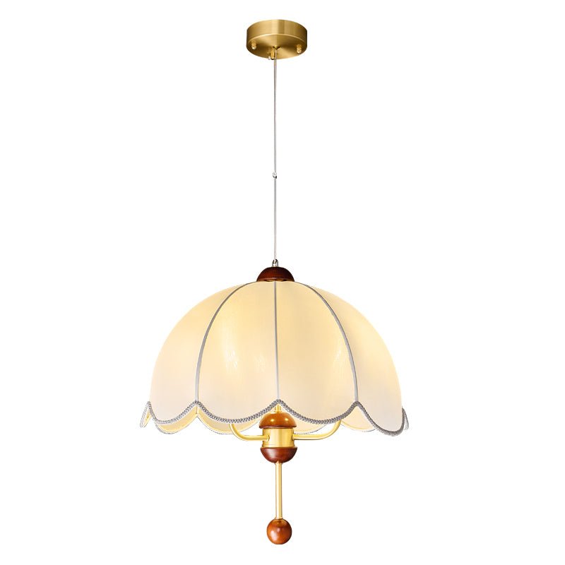 Varaeia Eleganza vintage in tessuto e legno lampada a sospensione