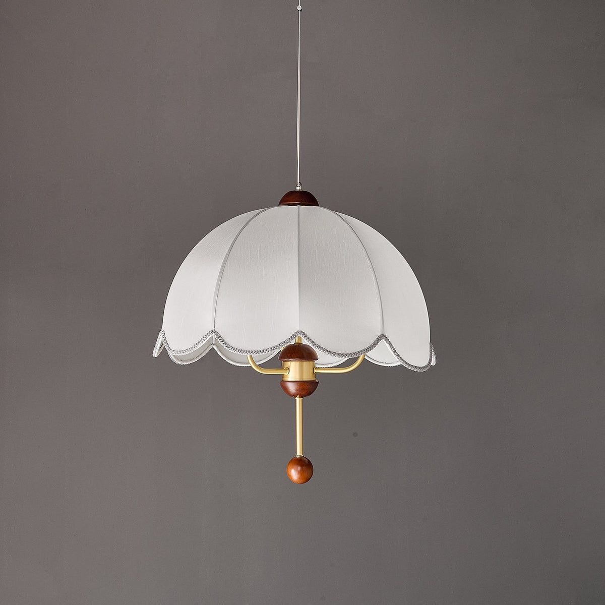 Varaeia Eleganza vintage in tessuto e legno lampada a sospensione