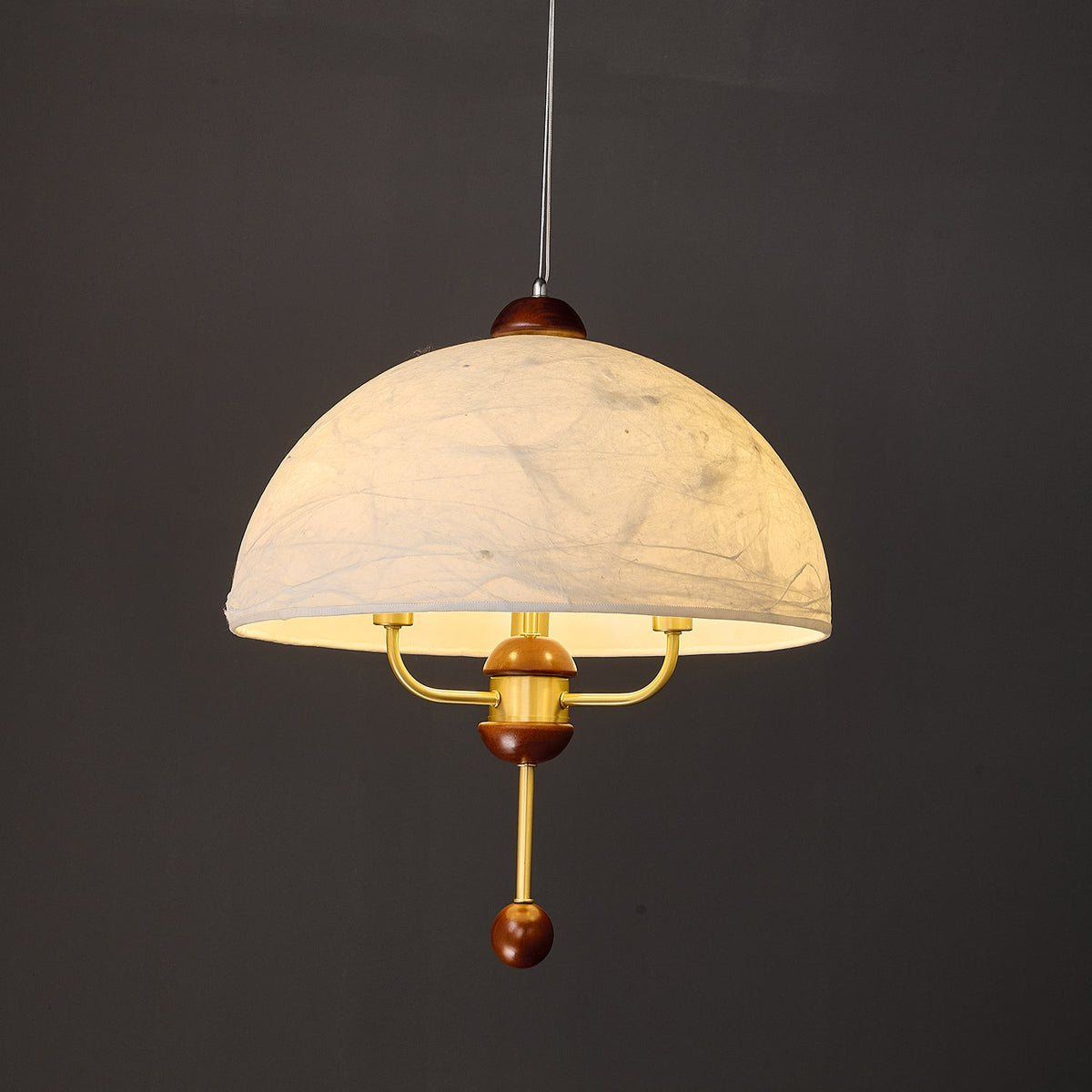 Varaeia Eleganza vintage in tessuto e legno lampada a sospensione