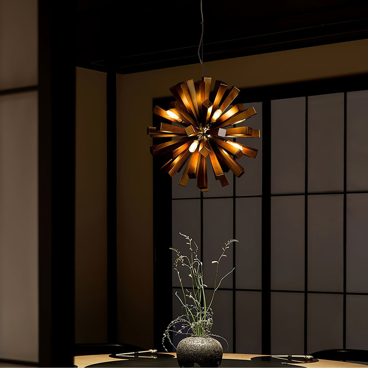 Elvarelle lampadario Premium Nordic Art Burst in legno