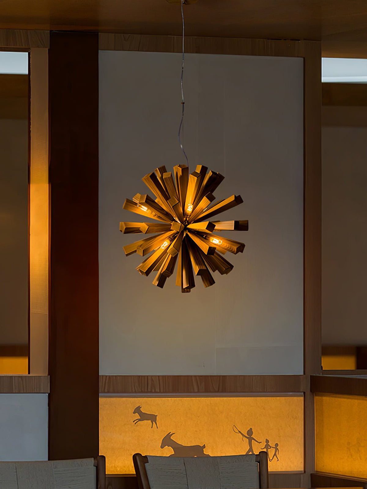 Elvarelle lampadario Premium Nordic Art Burst in legno