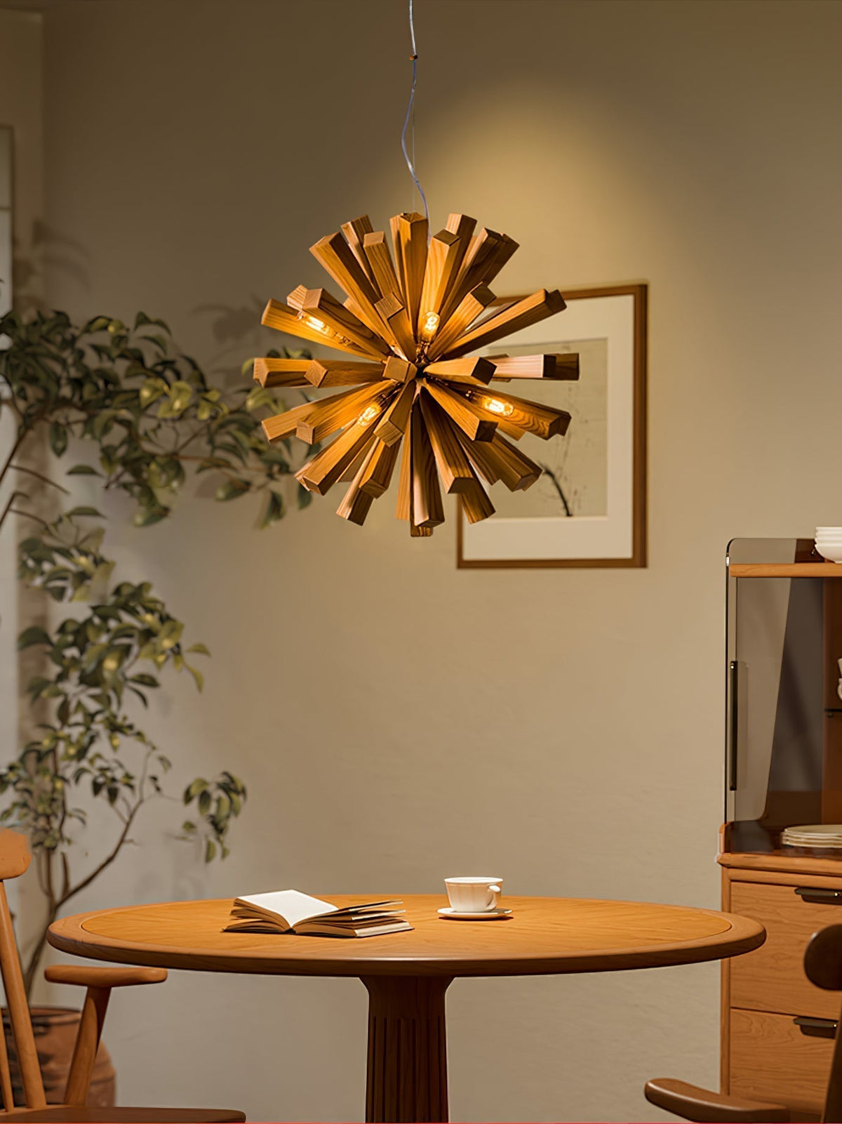 Elvarelle lampadario Premium Nordic Art Burst in legno