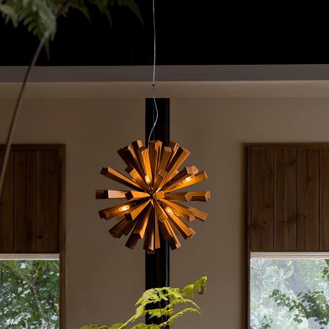 Elvarelle lampadario Premium Nordic Art Burst in legno