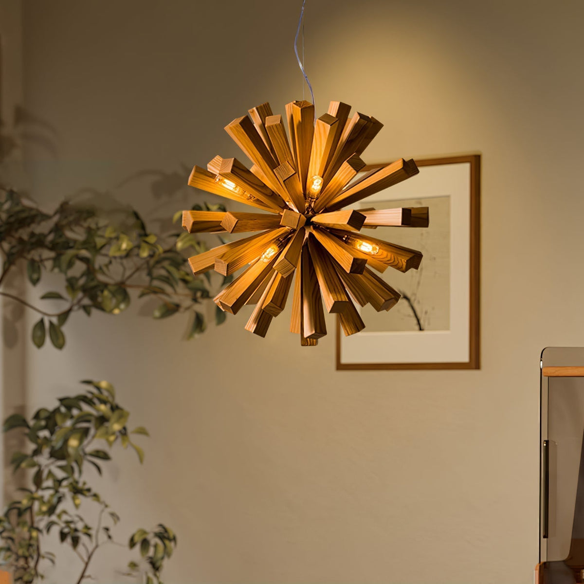 Elvarelle lampadario Premium Nordic Art Burst in legno