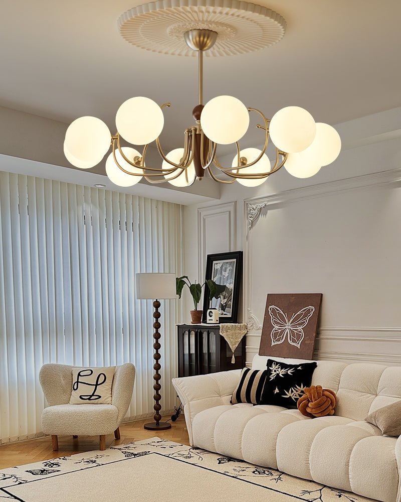 Orvynia Elegance Classic Grove lampadario in legno e vetro