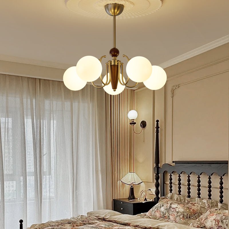 Orvynia Elegance Classic Grove lampadario in legno e vetro