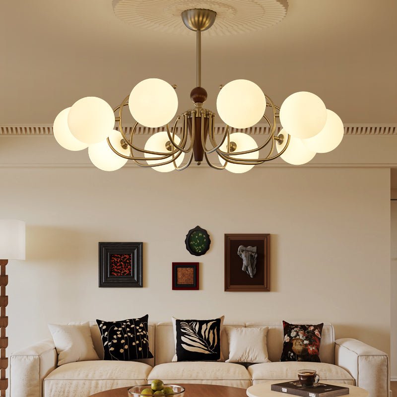Orvynia Elegance Classic Grove lampadario in legno e vetro