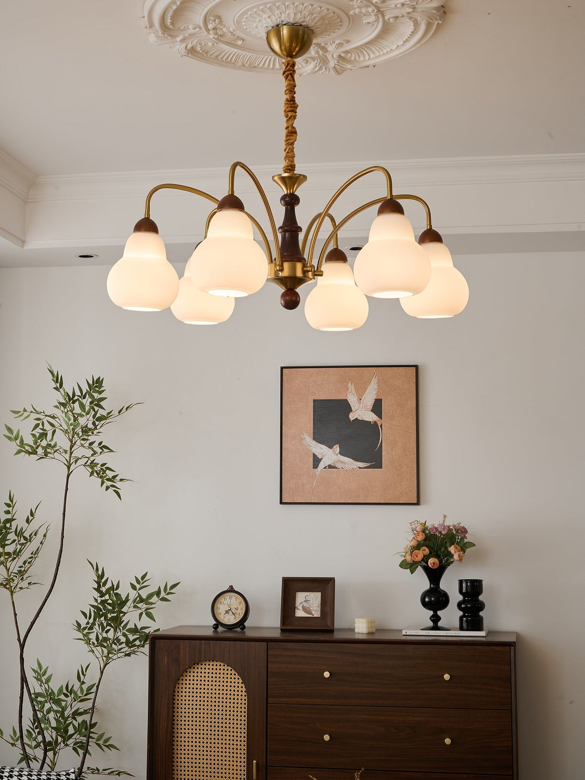 Novelle lampadario Eleganza vintage in legno