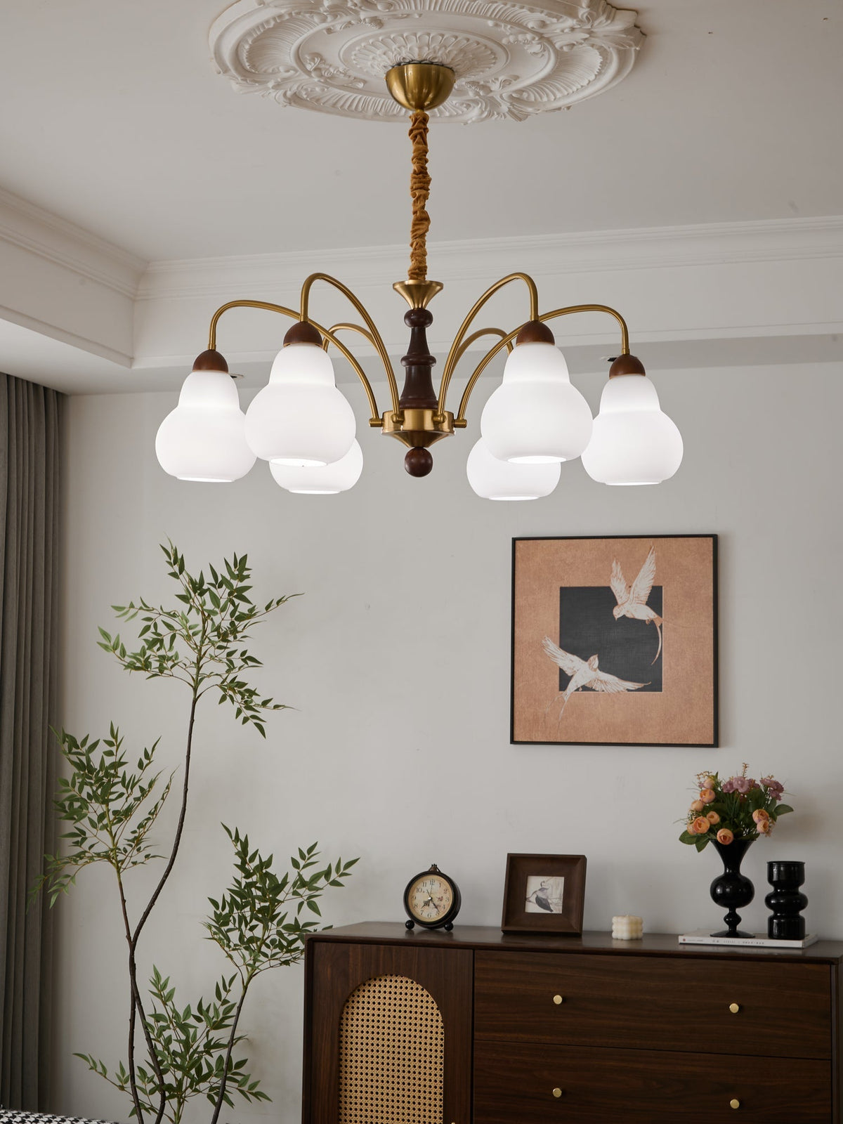 Novelle lampadario Eleganza vintage in legno