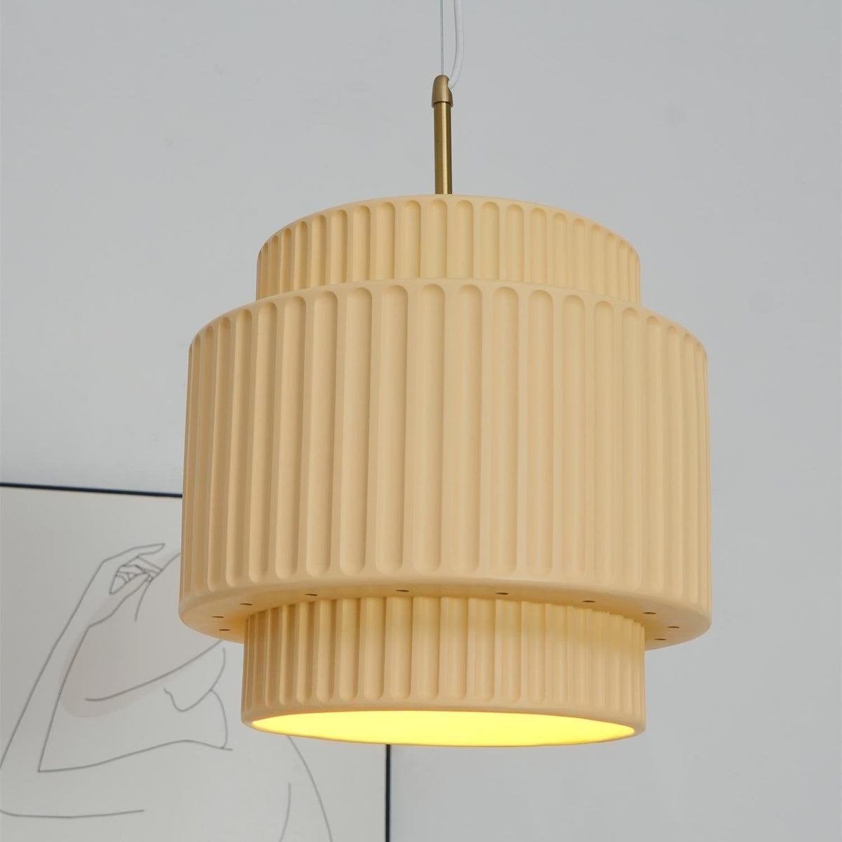 Terioriella lampada a sospensione Ribbed