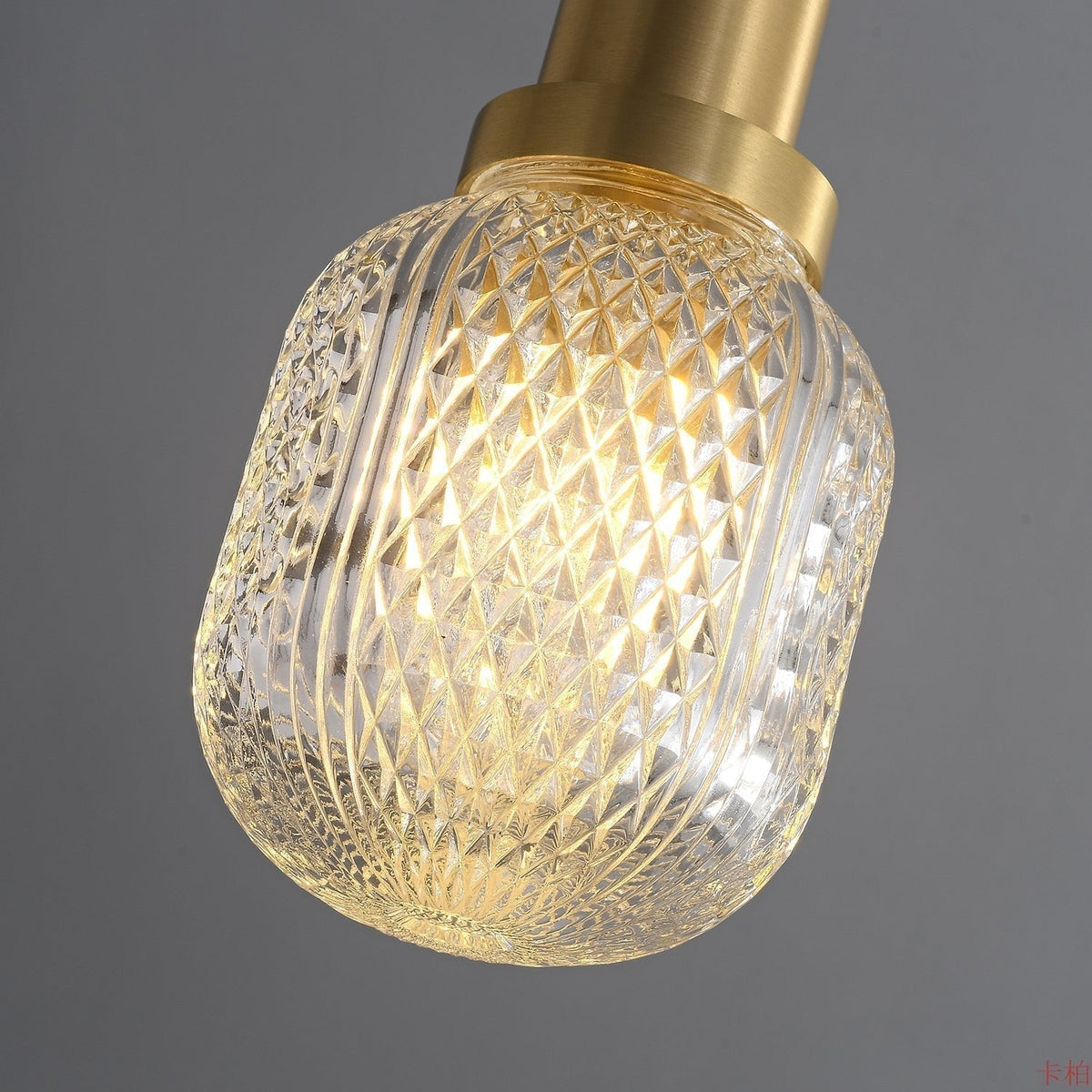 Cacarir lampada a sospensione in ottone e vetro