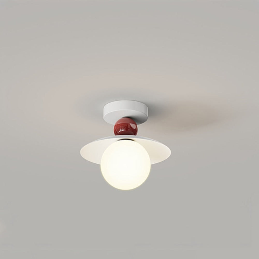 Valentina Moderno Acrilico Metallo Applique Plafoniera Legno Rosso Camera da Letto Corridoio
