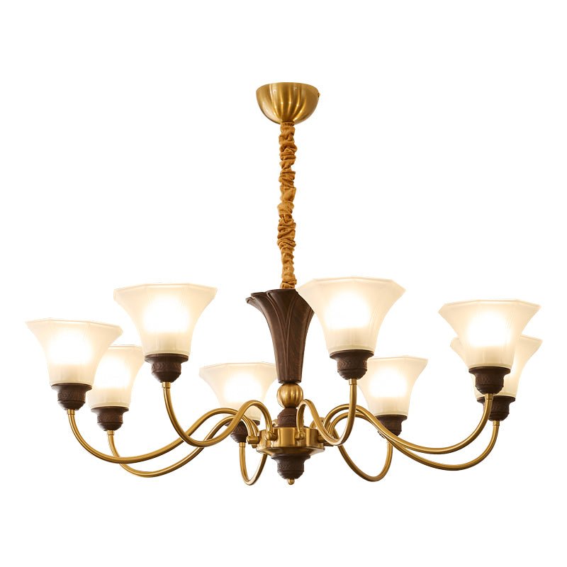 Ciphaen lampadario in legno e vetro con Eleganza vintage Tradizionale
