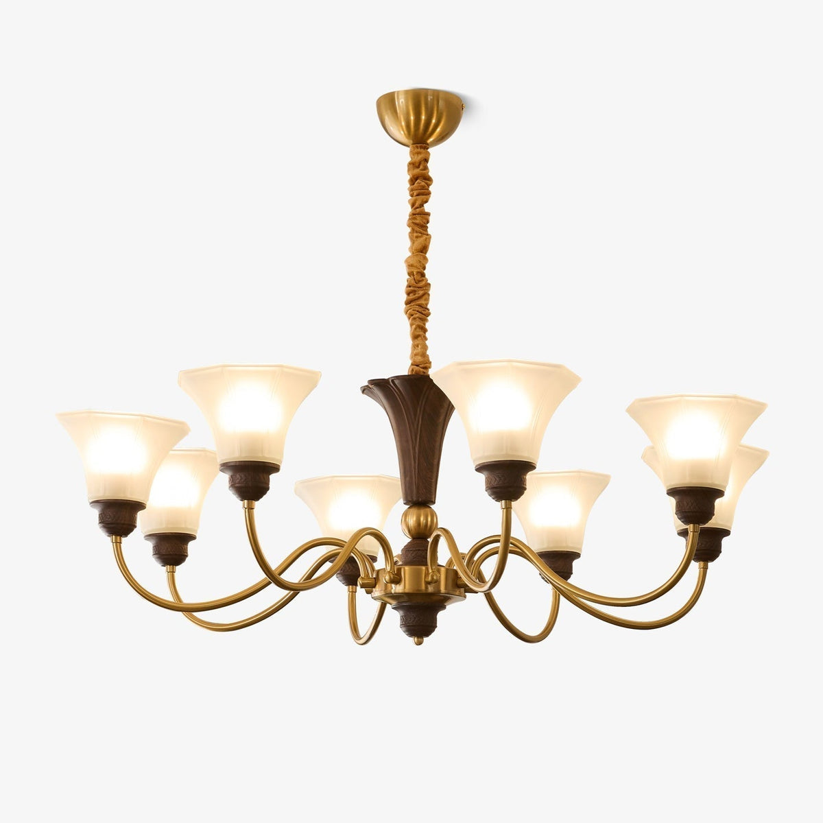 Ciphaen lampadario in legno e vetro con Eleganza vintage Tradizionale
