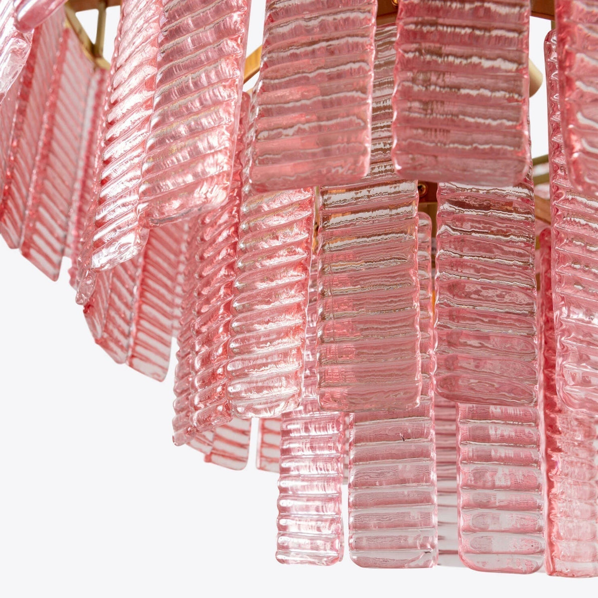 Lioririan lampadario vetro Murano Rosa Stratificato vintage lusso