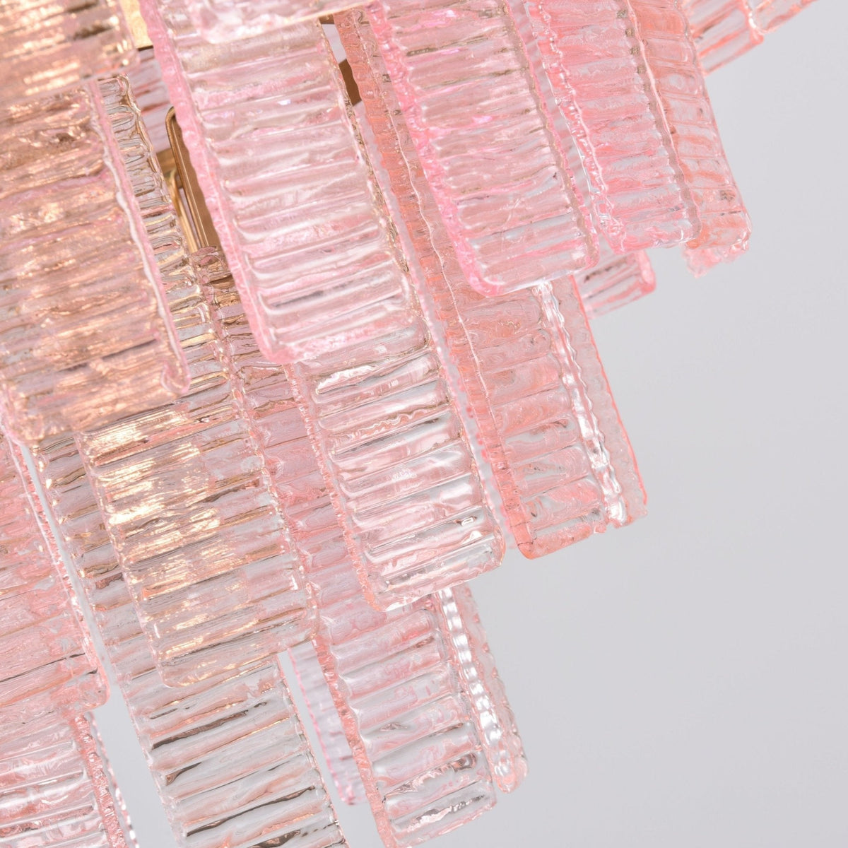 Lioririan lampadario vetro Murano Rosa Stratificato vintage lusso