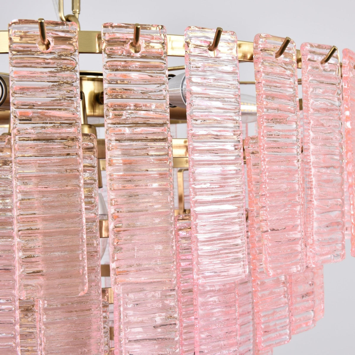 Lioririan lampadario vetro Murano Rosa Stratificato vintage lusso
