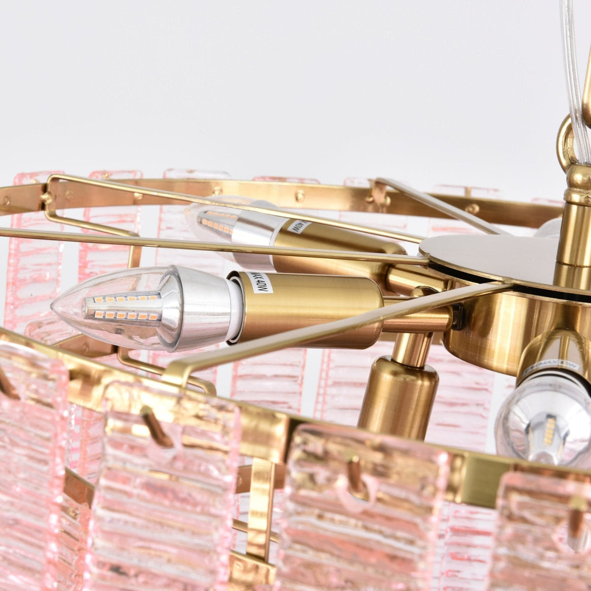 Lioririan lampadario vetro Murano Rosa Stratificato vintage lusso