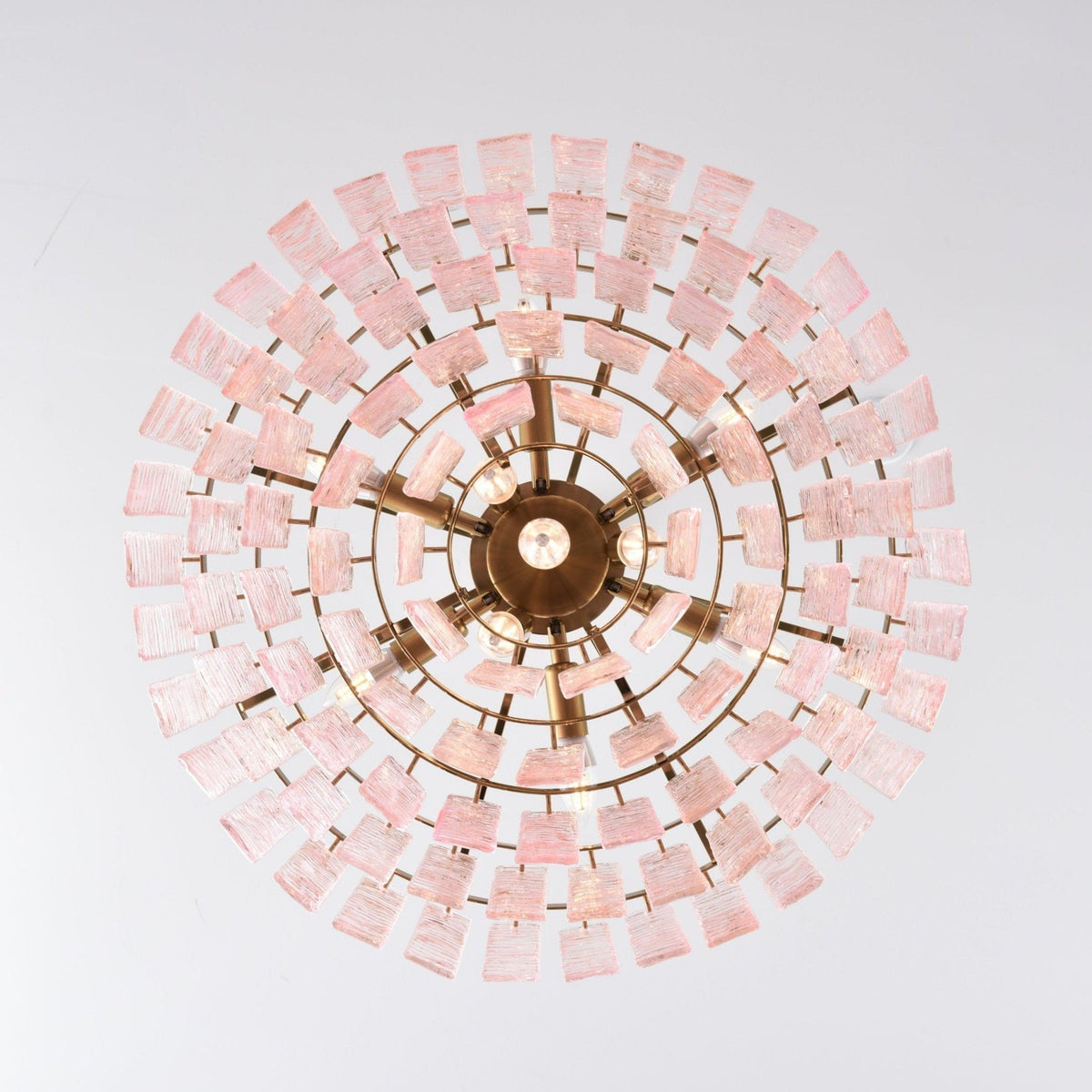 Lioririan lampadario vetro Murano Rosa Stratificato vintage lusso