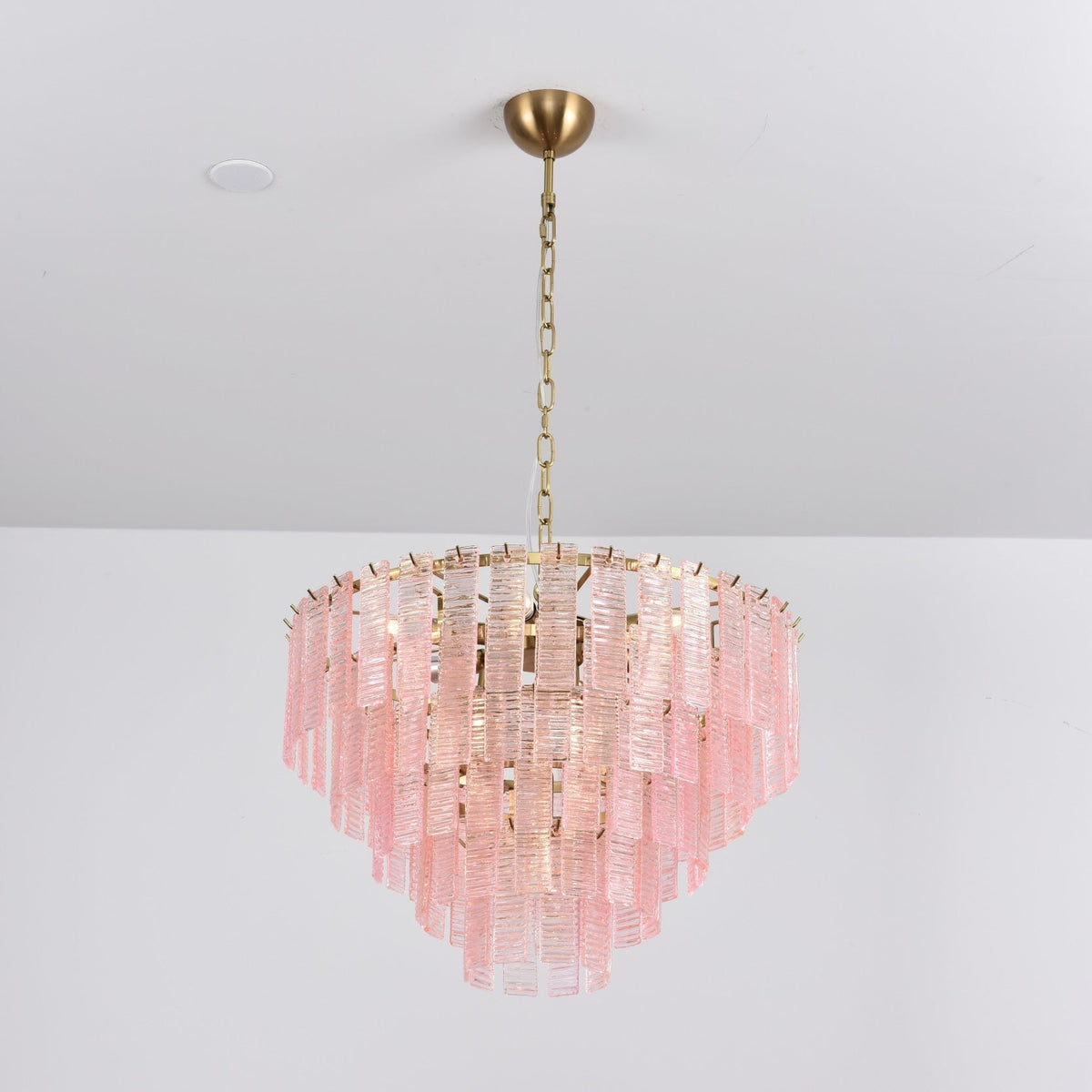 Lioririan lampadario vetro Murano Rosa Stratificato vintage lusso