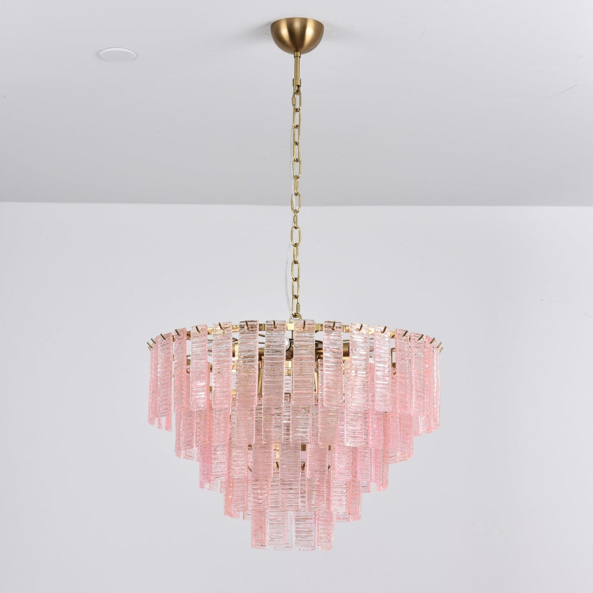 Lioririan lampadario vetro Murano Rosa Stratificato vintage lusso