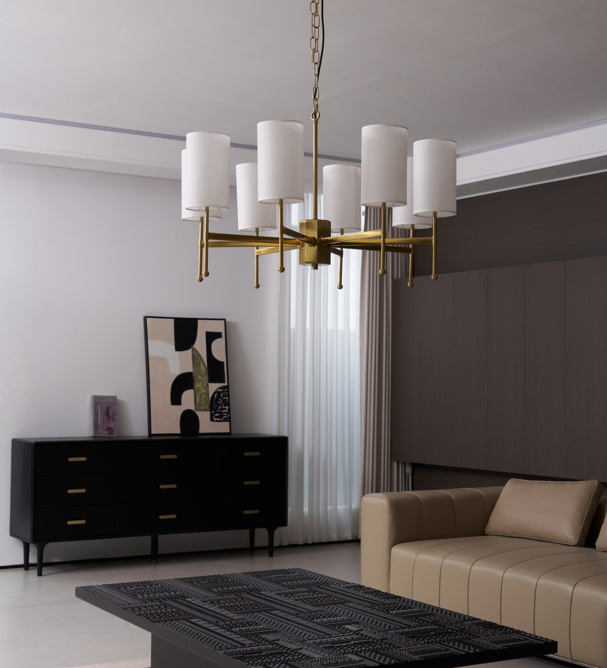 Ulcarisra lampadario in ottone e tessuto vintage Tradizionale