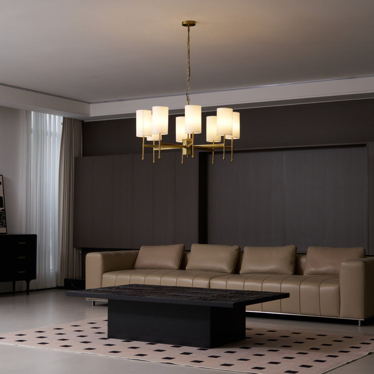 Ulcarisra lampadario in ottone e tessuto vintage Tradizionale