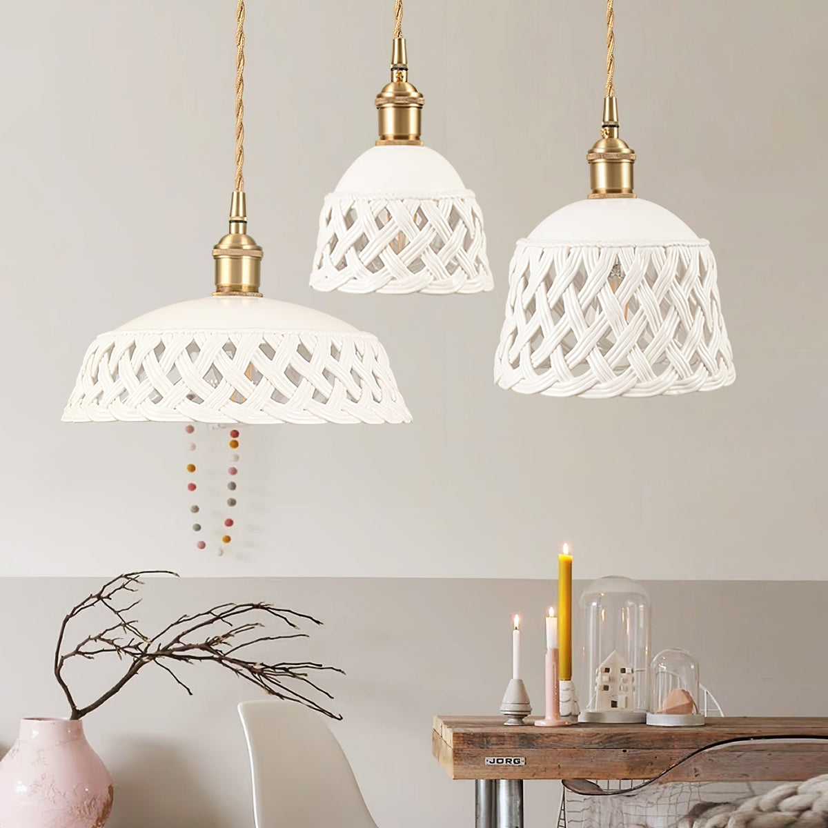 Seluna lampada a sospensione in ceramica