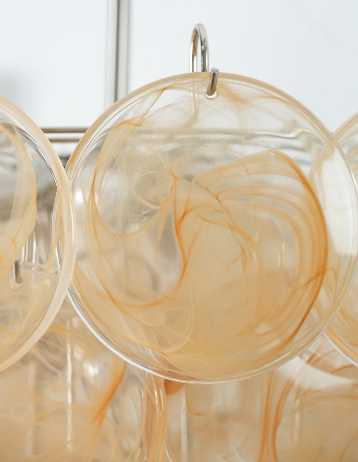 Celisira lampadario con dischi in vetro di Murano arancione