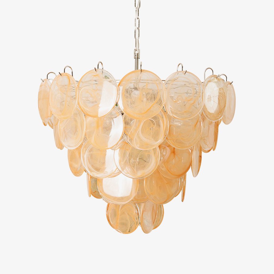 Celisira lampadario con dischi in vetro di Murano arancione