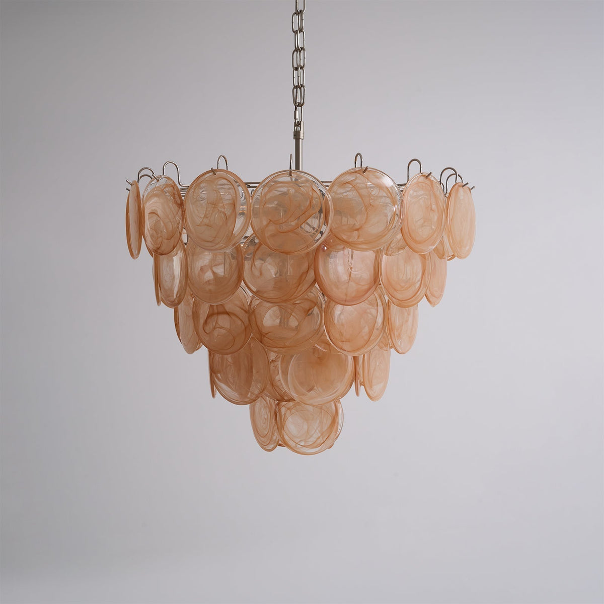 Celisira lampadario con dischi in vetro di Murano arancione