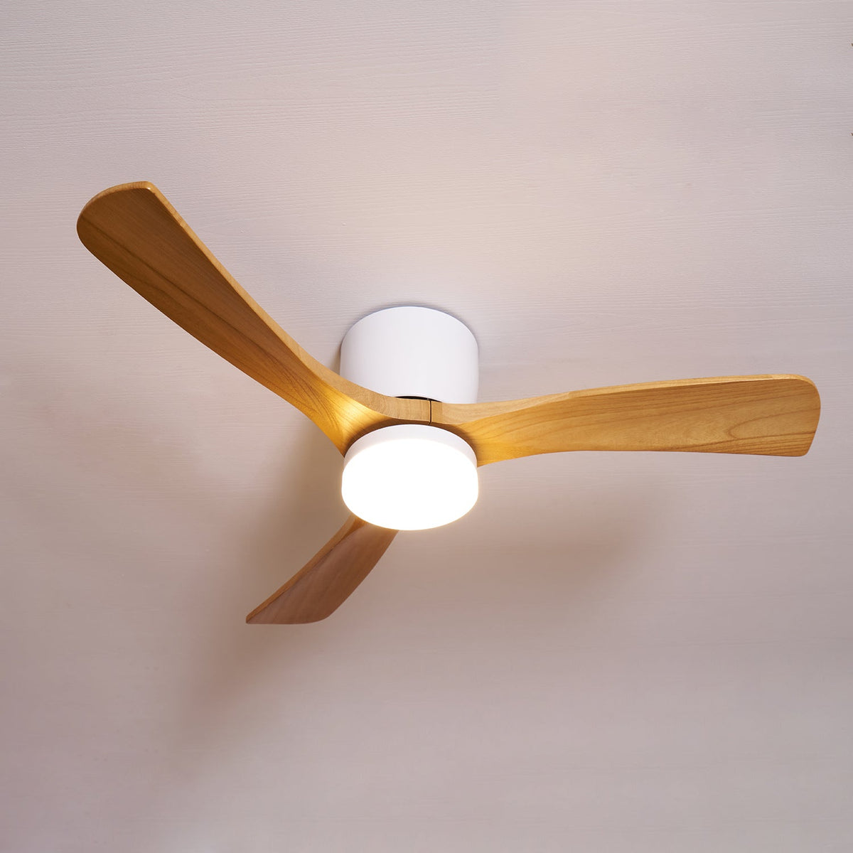 Elena Ventilatore da soffitto con luce in legno moderno