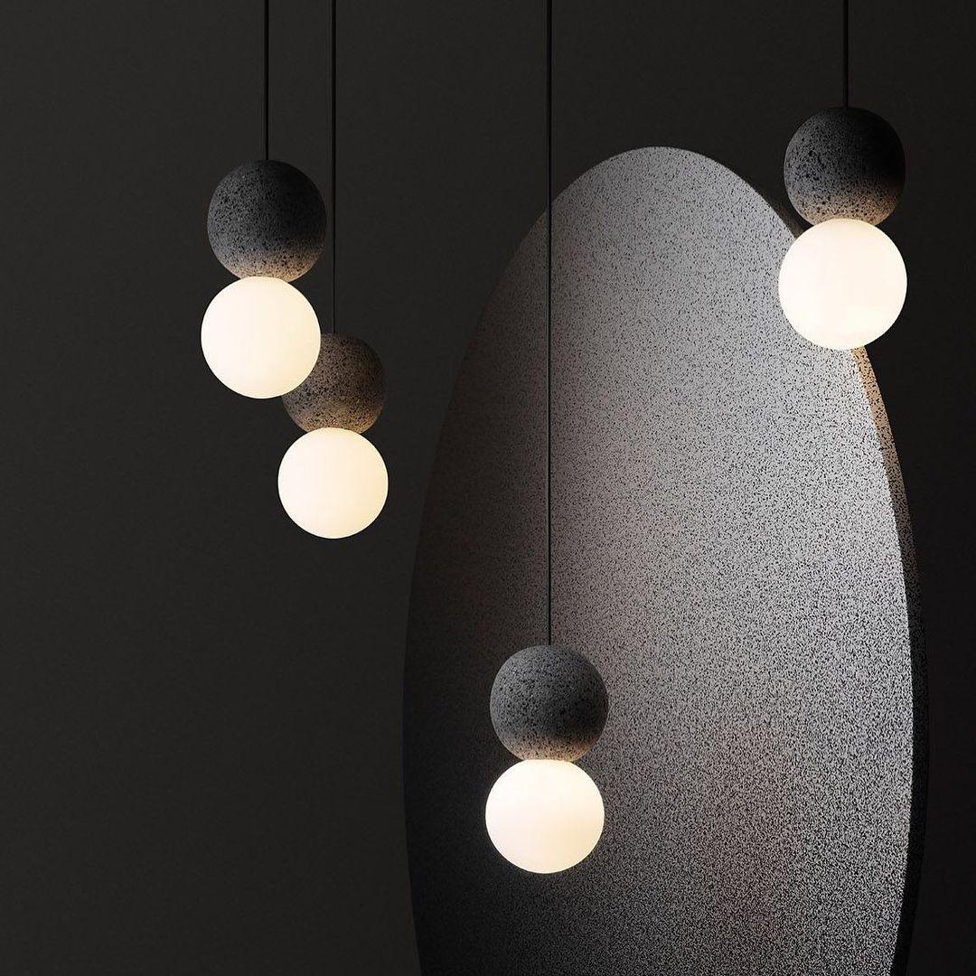 Lumorette lampada a sospensione moderna in cemento