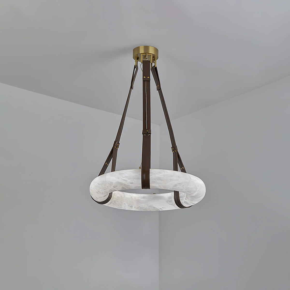 Lixor lampadario alabastro Cinghia in Pelle Versione a