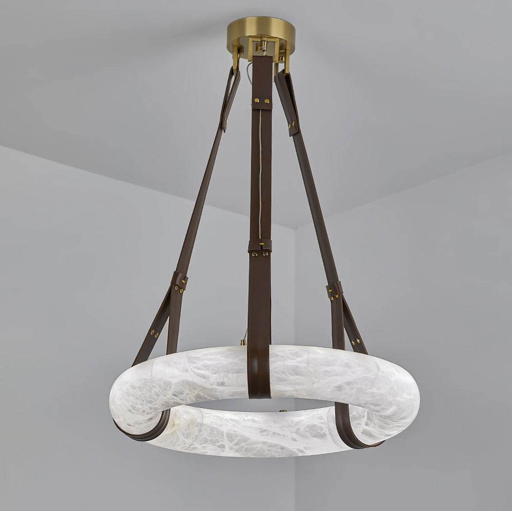 Lixor lampadario alabastro Cinghia in Pelle Versione a