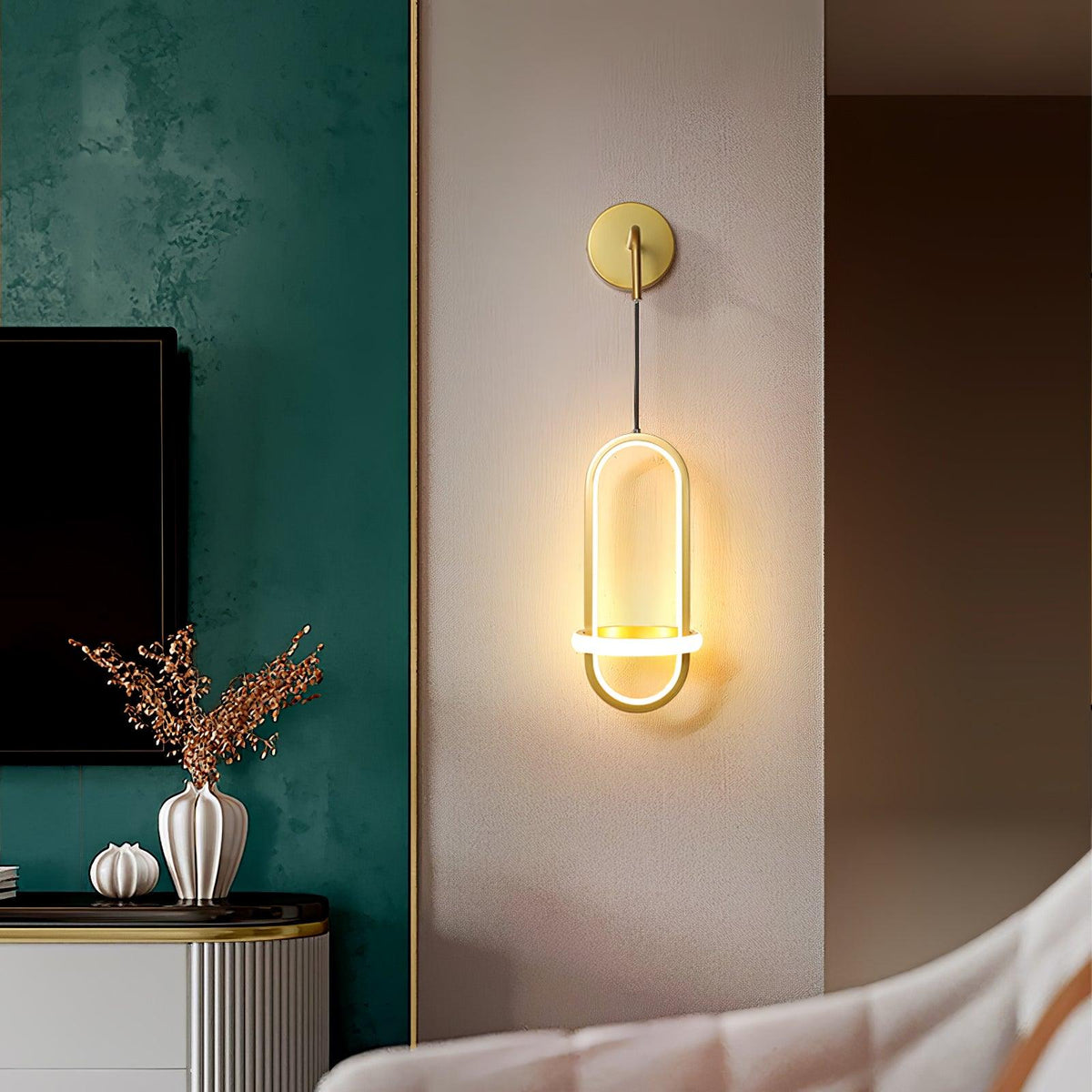 Vivianne lampada da parete moderna minimalista ovale in ottone