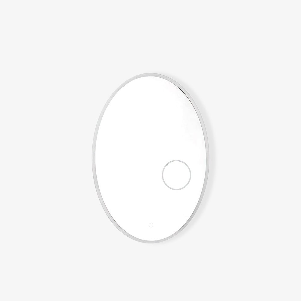 Ovariel Specchio ovale in plastica con luce da parete