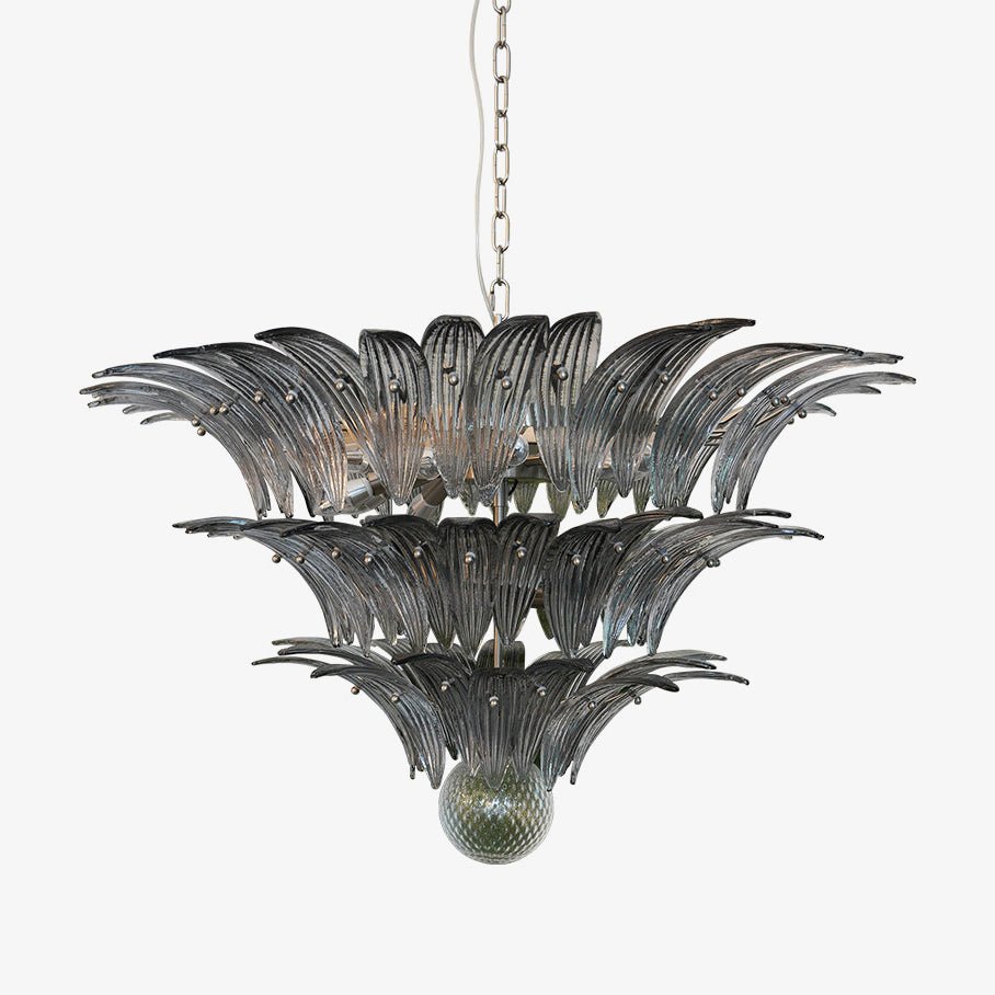 Eirivelle lampadario vetro Murano foglia di Palma a Livelli