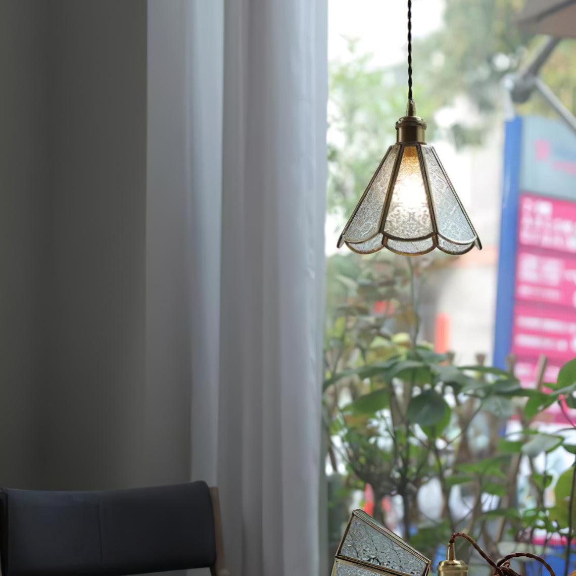 Arvane lampada a sospensione elegante in ottone e vetro
