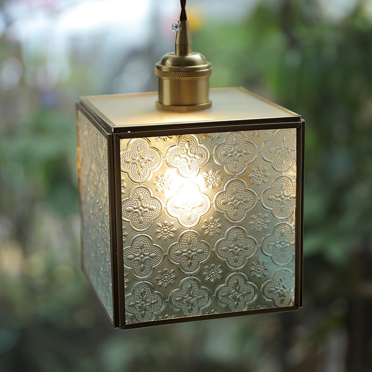 Arvane lampada a sospensione elegante in ottone e vetro