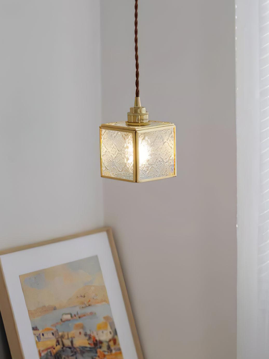 Arvane lampada a sospensione elegante in ottone e vetro