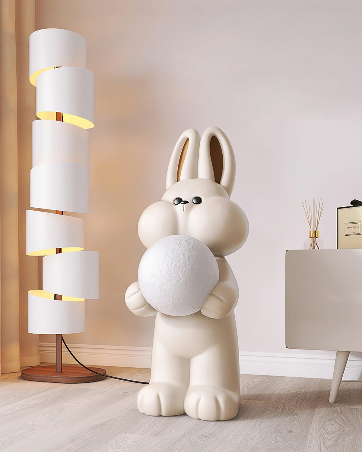 Peach Rabbit lampada da terra