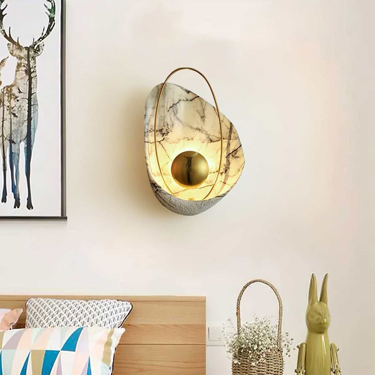 Vethaora lampada da parete Premium in resina Art Pearl Nordic