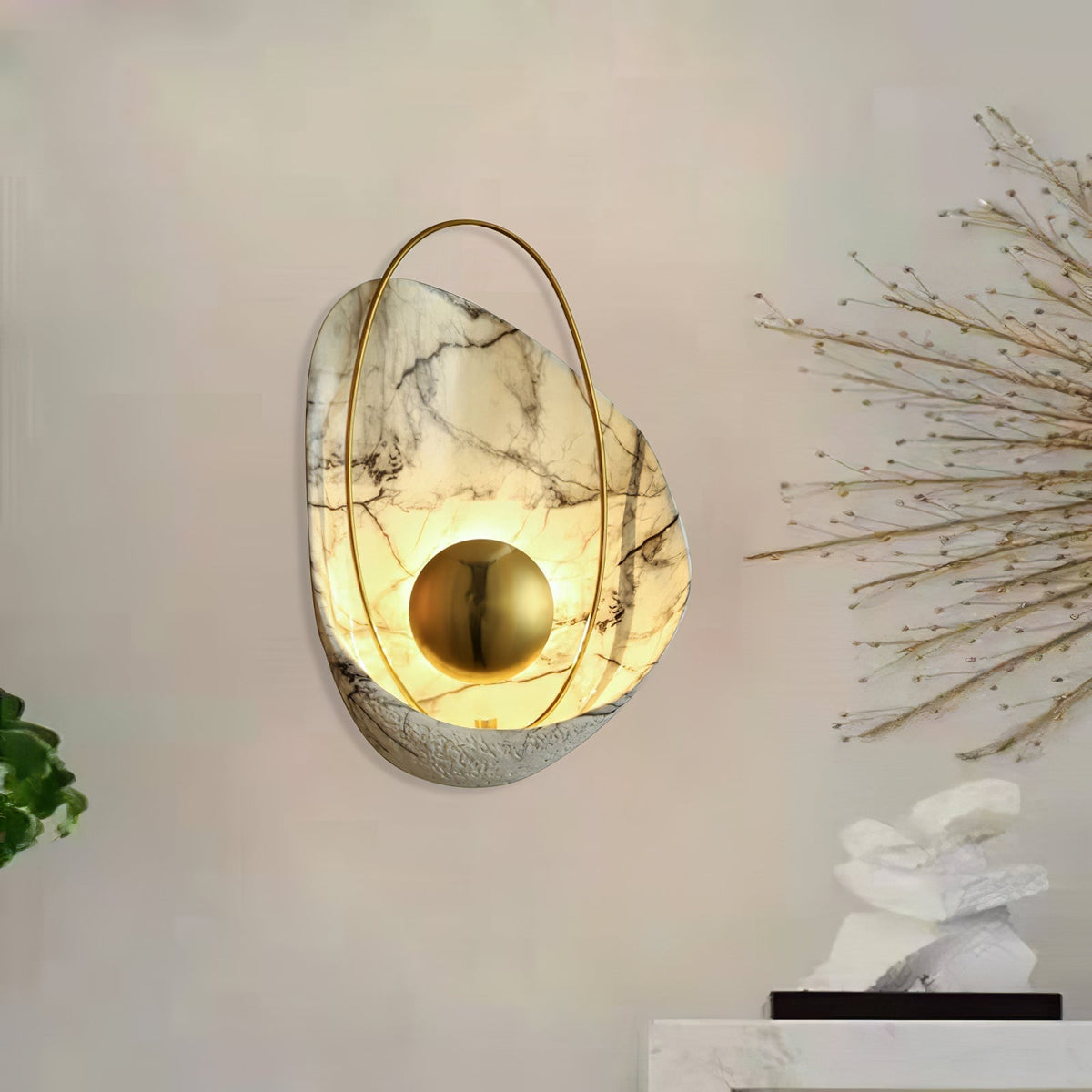Vethaora lampada da parete Premium in resina Art Pearl Nordic